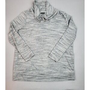 Eddie Bauer Sweater‎ Womens Medium Gray Cowl Neck Drawstring Outdoor Stretch